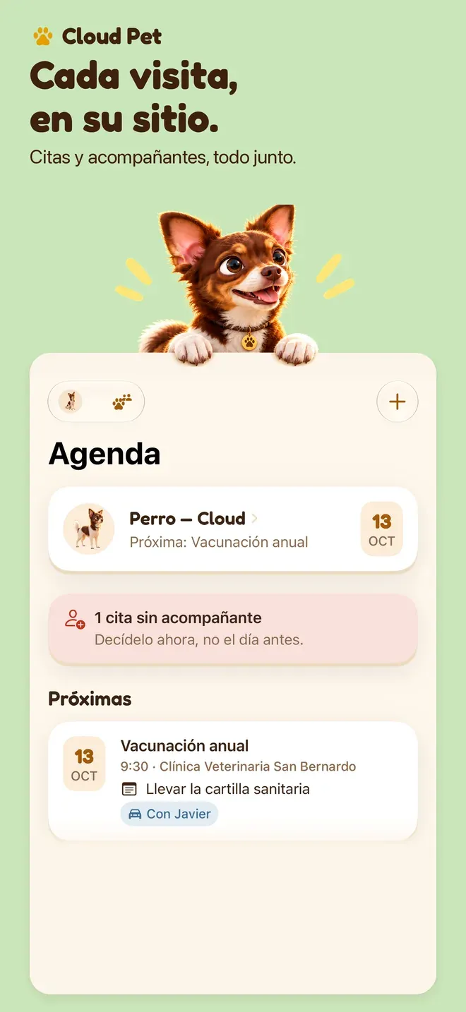 Cada visita, en su sitio.. Citas y acompañantes, todo junto.