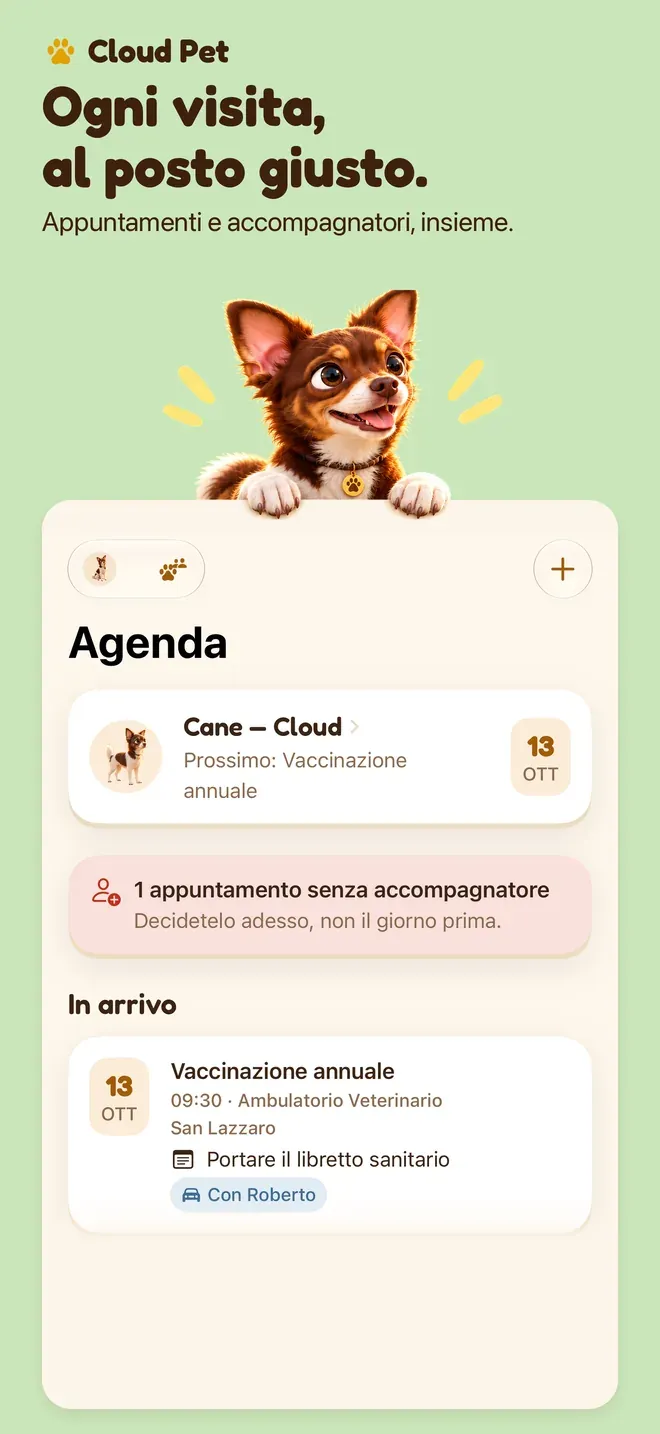 Ogni visita, al posto giusto.. Appuntamenti e accompagnatori, insieme.