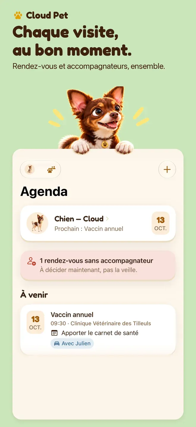 Chaque visite, au bon moment.. Rendez-vous et accompagnateurs, ensemble.