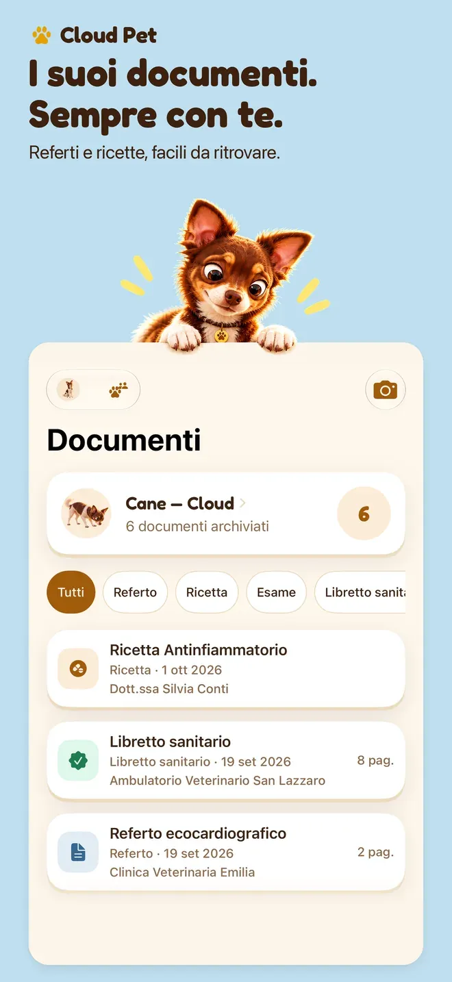 I suoi documenti. Sempre con te.. Referti e ricette, facili da ritrovare.