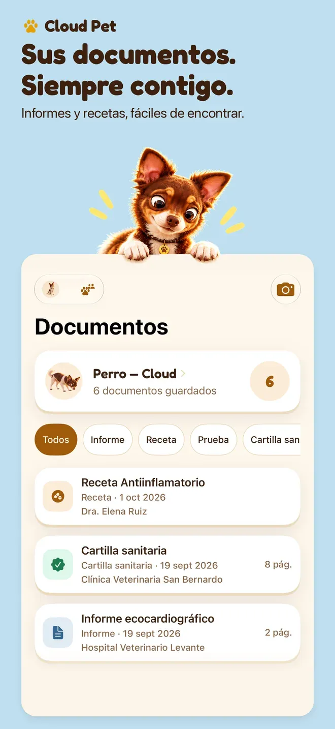 Sus documentos. Siempre contigo.. Informes y recetas, fáciles de encontrar.