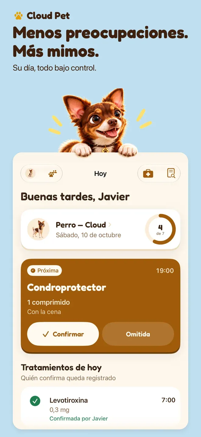 Menos preocupaciones. Más mimos.. Su día, todo bajo control.