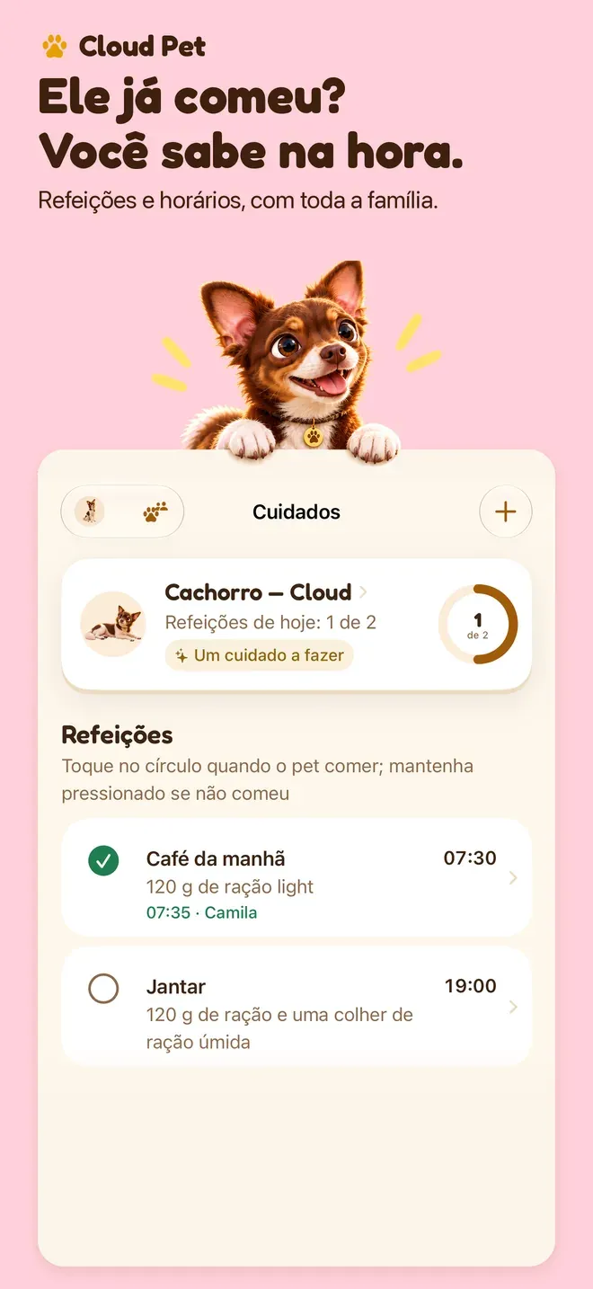Ele já comeu? Você sabe na hora.. Refeições e horários, com toda a família.