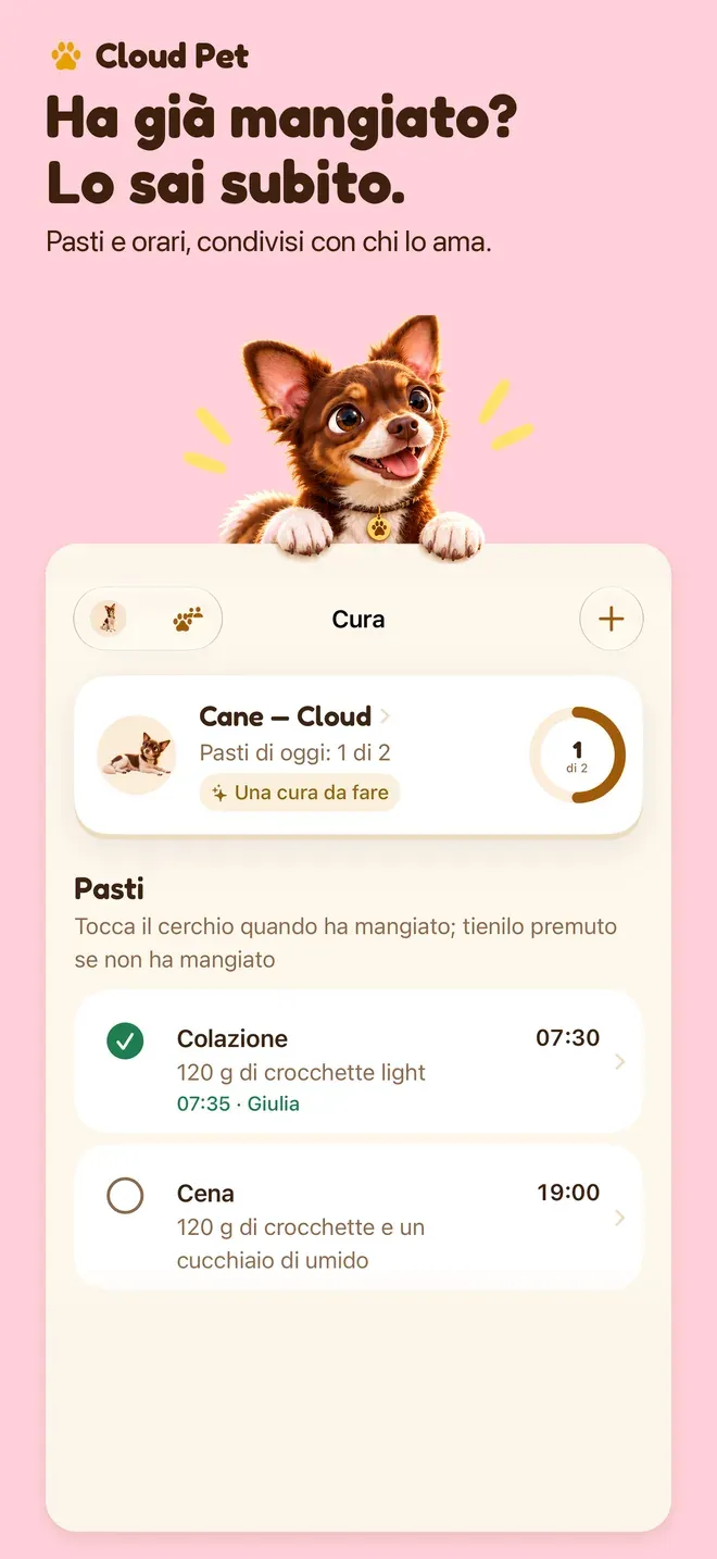 Ha già mangiato? Lo sai subito.. Pasti e orari, condivisi con chi lo ama.