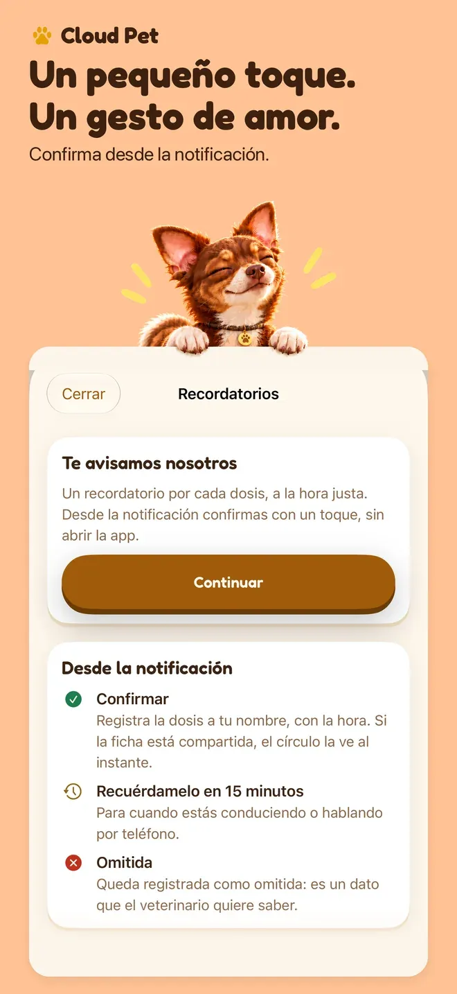 Un pequeño toque. Un gesto de amor.. Confirma desde la notificación.
