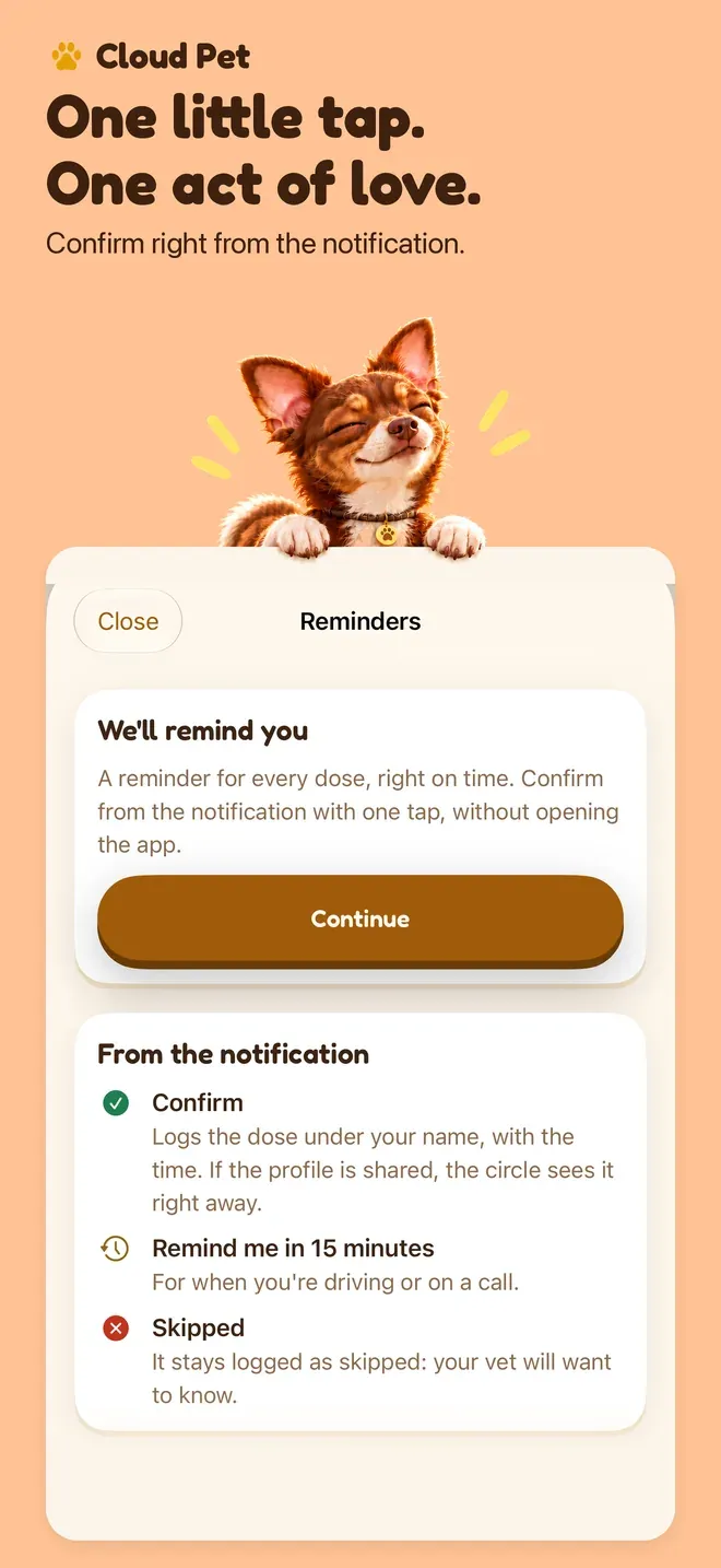 One little tap. One act of love.. Confirm right from the notification.